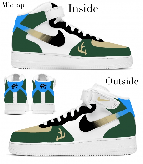 Milwaukee Basketball Team Nike Air Force 1 '07 Unisex Adult (Low/Mid/Hitop) - Image 3