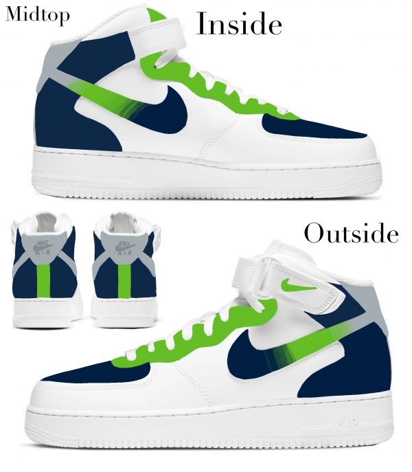 Seattle Football Team Nike Air Force 1 '07 Unisex Adult (Low/Mid/Hitop) - Image 3
