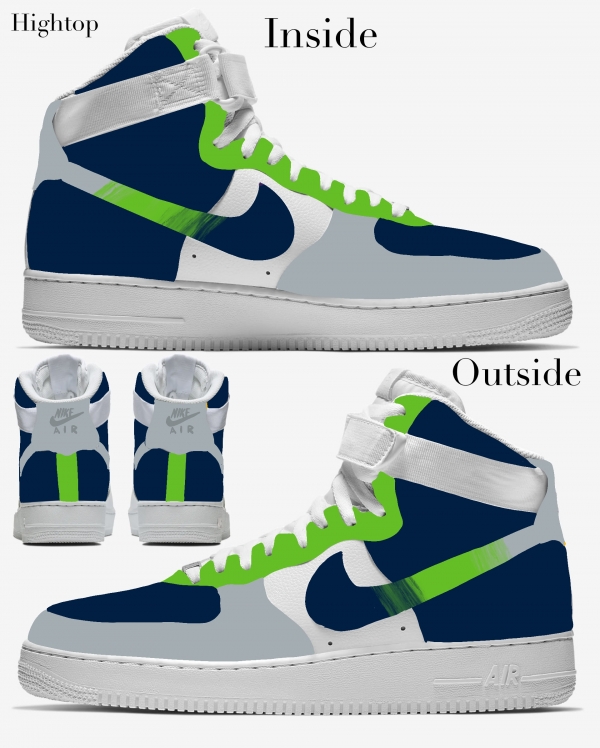 Seattle Football Team Nike Air Force 1 '07 Unisex Adult (Low/Mid/Hitop) - Image 4