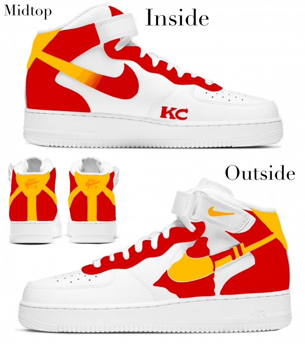 Kansas City Football Team Nike Air Force 1 '07 Unisex Adult (Low/Mid/Hitop) - Image 3