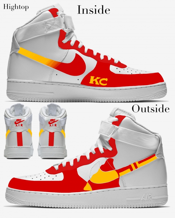 Kansas City Football Team Nike Air Force 1 '07 Unisex Adult (Low/Mid/Hitop) - Image 4