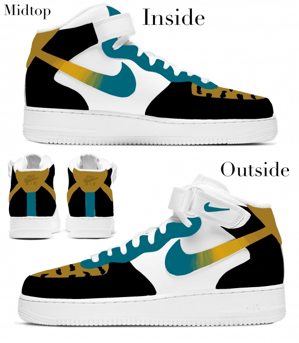 Jacksonville Football Team Nike Air Force 1 '07 Unisex Adult (Low/Mid/Hitop) - Image 3