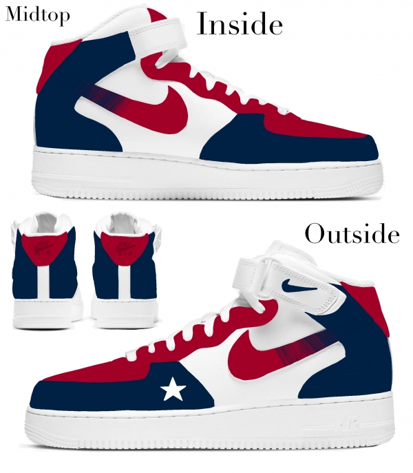 Big Kid Houston Football Team Nike Air Force 1 '07 (Low/Mid/Hitop) - Image 3