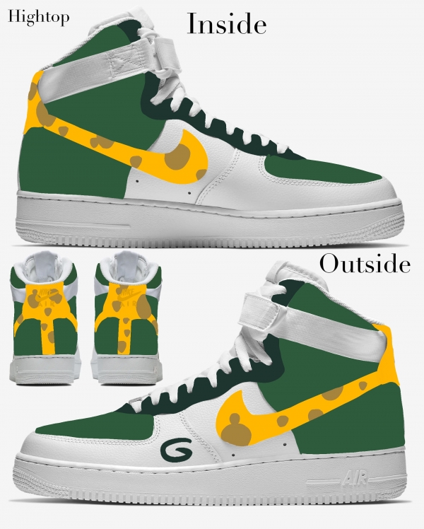 Green Bay Football Team Nike Air Force 1 '07 Unisex Adult (Low/Mid/Hitop) - Image 4