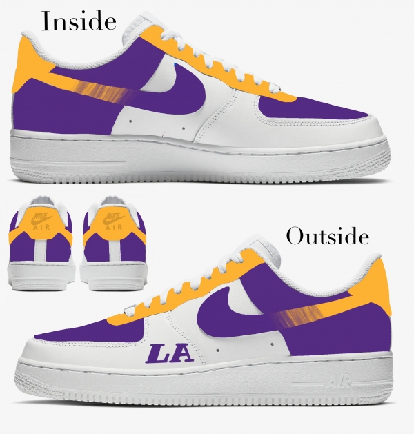 Los Angeles Basketball Team Nike Air Force 1 '07 Unisex Adult (Low/Mid/Hitop) - Image 2