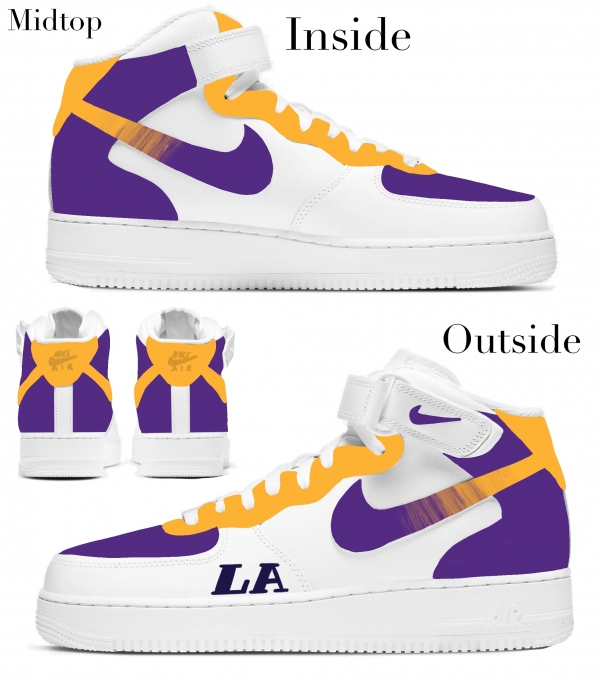Los Angeles Basketball Team Nike Air Force 1 '07 Unisex Adult (Low/Mid/Hitop) - Image 3
