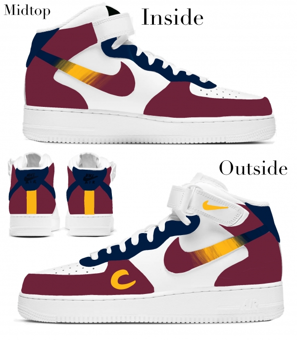 Cleveland Basketball Team Nike Air Force 1 '07 Unisex Adult (Low/Mid/Hitop) - Image 3