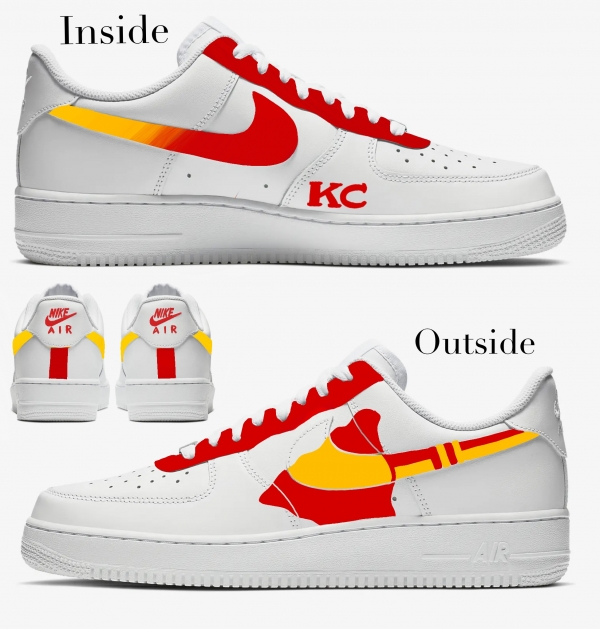 Kansas City Football Team Nike Air Force 1 '07 Unisex Adult (Low/Mid/Hitop) - Image 2