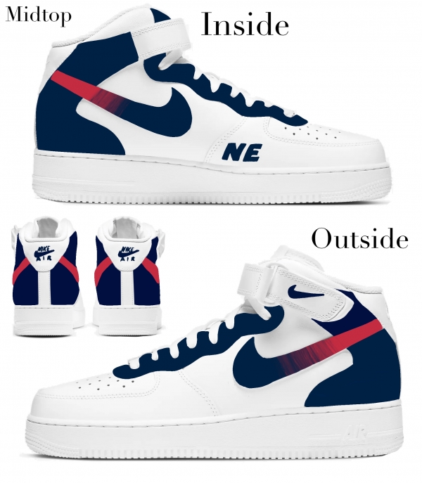 New England Football Team Nike Air Force 1 '07 Unisex Adult (Low/Mid/Hitop) - Image 3