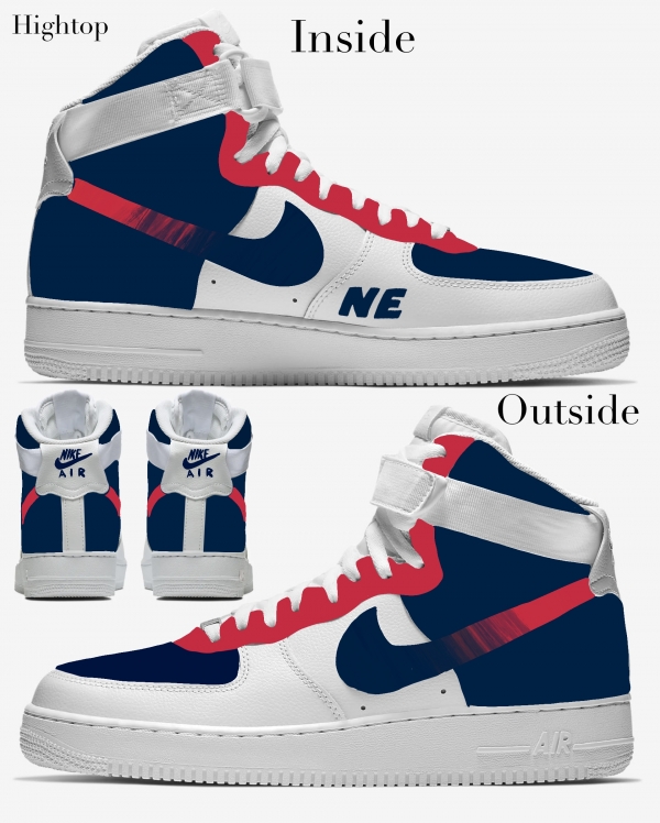 New England Football Team Nike Air Force 1 '07 Unisex Adult (Low/Mid/Hitop) - Image 4