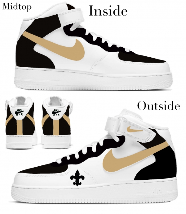 New Orleans Football Team Nike Air Force 1 '07 Unisex Adult (Low/Mid/Hitop) - Image 3