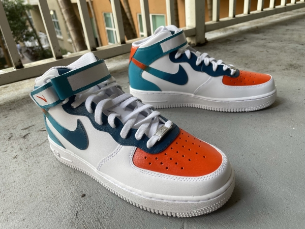 Big Kid Miami Football Team Nike Air Force 1 '07 (Low/Mid/Hitop) - Image 5