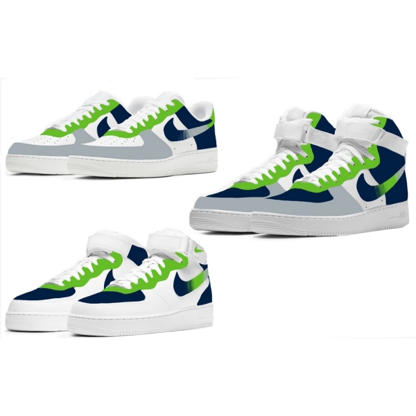 Seattle Football Team Nike Air Force 1 '07 Unisex Adult (Low/Mid/Hitop)