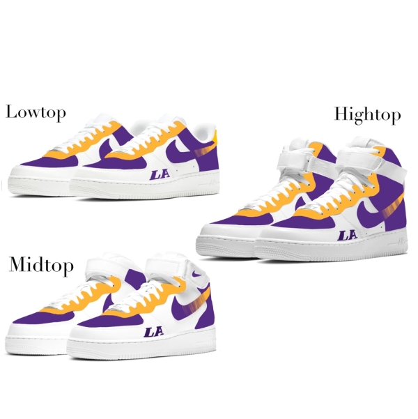 Los Angeles Basketball Team Nike Air Force 1 '07 Unisex Adult (Low/Mid/Hitop)