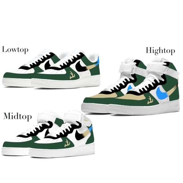 Milwaukee Basketball Team Nike Air Force 1 '07 Unisex Adult (Low/Mid/Hitop)