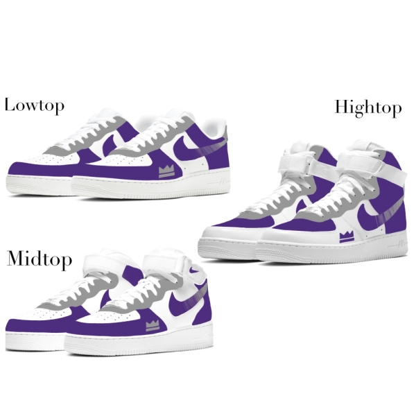 Sacramento Basketball Team Nike Air Force 1 '07 Unisex Adult (Low/Mid/Hitop)