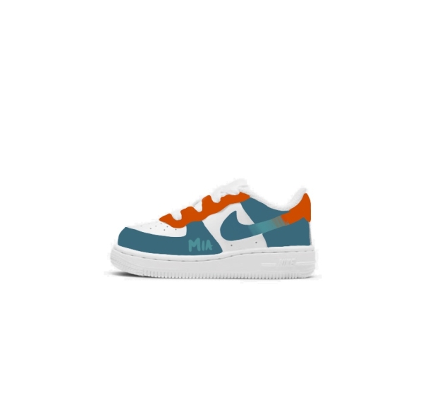 Baby Miami Football Team Nike Air Force 1 '07 (Lowtop)