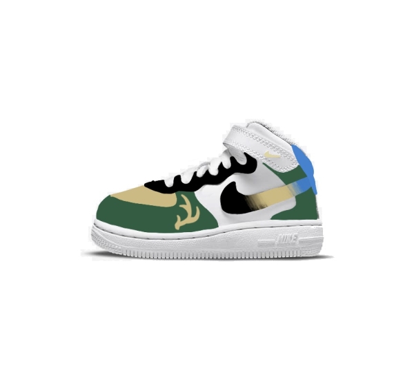 Baby Milwaukee Basketball Team Nike Air Force 1 '07 (Lowtop) - Image 2