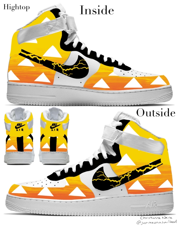 Demon Anime Slayer Lightning Inspired Nike Air Force 1 '07 Unisex Adult (Low/Mid/Hitop) - Image 4