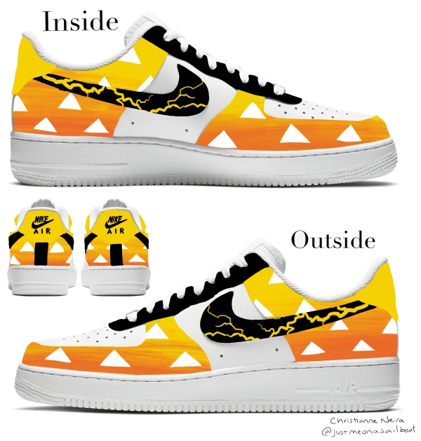 Demon Anime Slayer Lightning Inspired Nike Air Force 1 '07 Unisex Adult (Low/Mid/Hitop) - Image 2