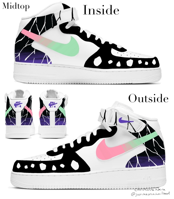 Demon Anime Slayer Insect Pillar Inspired Nike Air Force 1 '07 Unisex Adult (Low/Mid/Hitop) - Image 3