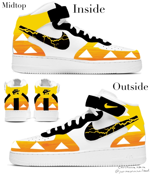 Demon Anime Slayer Lightning Inspired Nike Air Force 1 '07 Unisex Adult (Low/Mid/Hitop) - Image 3