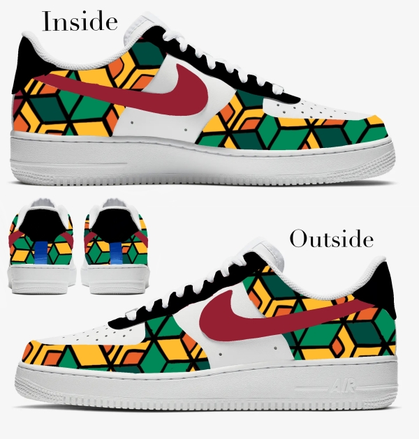 Demon Anime Slayer Water Pillar Inspired Nike Air Force 1 '07 Unisex Adult (Low/Mid/Hitop) - Image 2