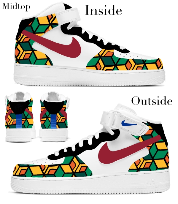 Demon Anime Slayer Water Pillar Inspired Nike Air Force 1 '07 Unisex Adult (Low/Mid/Hitop) - Image 3