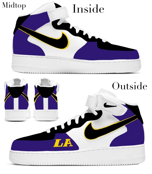 Los Angeles Basketball Team Statement Nike Air Force 1 '07 Unisex Adult (Low/Mid/Hitop) - Image 3