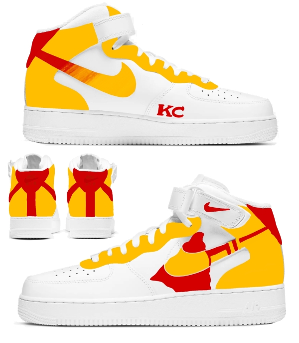 Kansas City Football Team Colorswap Nike Air Force 1 '07 Unisex Adult (Low/Mid/Hitop) (Copy) - Image 3