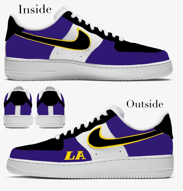 Los Angeles Basketball Team Statement Nike Air Force 1 '07 Unisex Adult (Low/Mid/Hitop) - Image 2