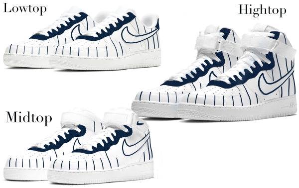 New York  Baseball Team 2 Stripes Nike Air Force 1 ‘07 Unisex Adult (Low/Mid/Hitop)