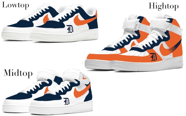 Detroit Baseball Team Nike Air Force 1 ‘07 Unisex Adult (Low/Mid/Hitop)