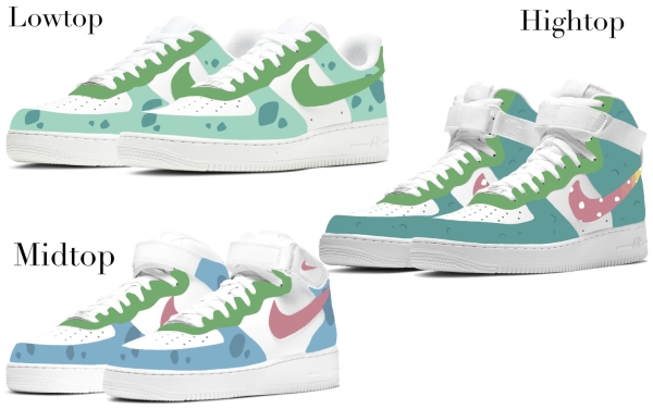 Poké #001 #002 #003 Inspired Nike Air Force 1 '07 Unisex Adult (Low/Mid/Hitop)