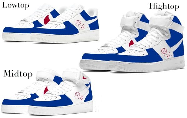 Los Angeles Baseball Team 2 Nike Air Force 1 ‘07 Unisex Adult (Low/Mid/Hitop)