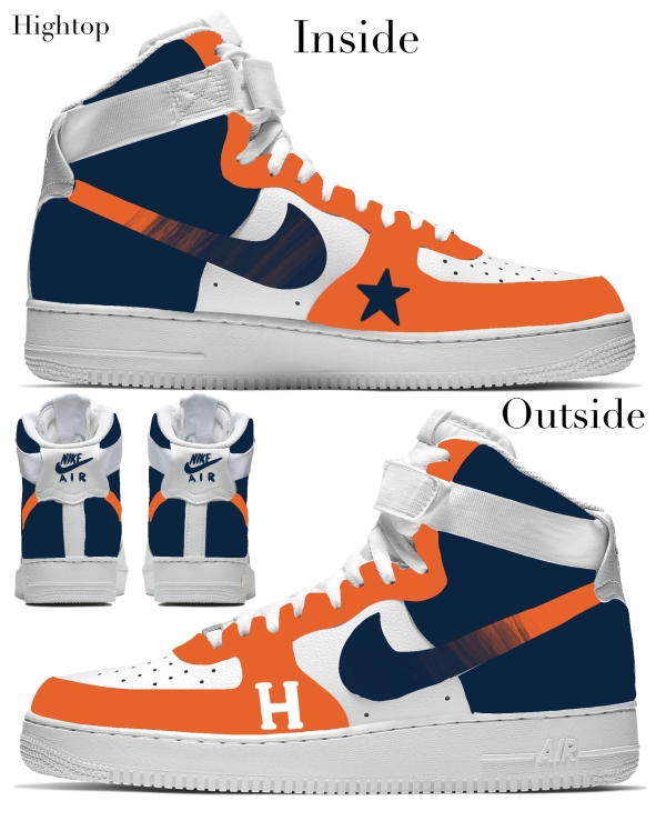Houston Baseball Team Nike Air Force 1 ‘07 Unisex Adult (Low/Mid/Hitop) - Image 4