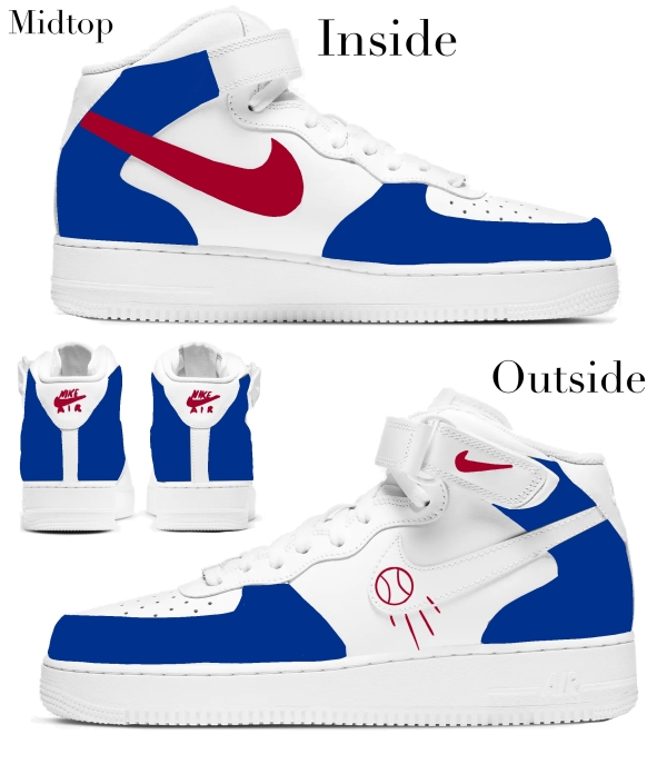 Los Angeles Baseball Team 2 Nike Air Force 1 ‘07 Unisex Adult (Low/Mid/Hitop) - Image 3