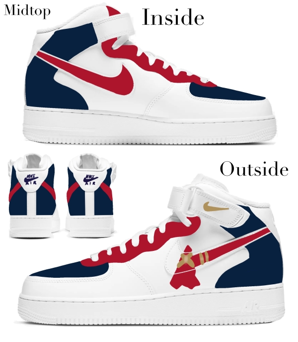 Atlanta Baseball Team 1 Nike Air Force 1 ‘07 Unisex Adult (Low/Mid/Hitop) - Image 3