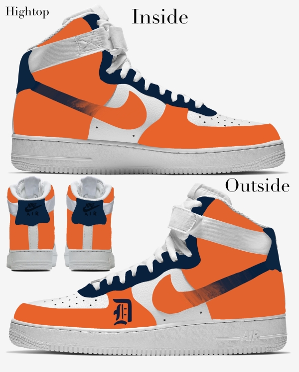 Detroit Baseball Team Nike Air Force 1 ‘07 Unisex Adult (Low/Mid/Hitop) - Image 4