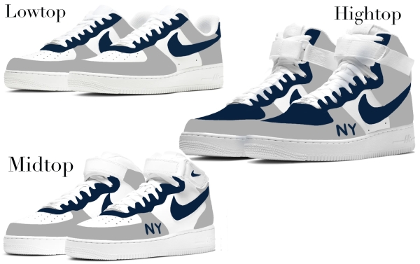 New York  Baseball Team 2 Nike Air Force 1 ‘07 Unisex Adult (Low/Mid/Hitop)