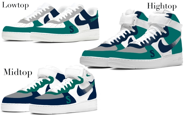 Seattle Baseball Team Nike Air Force 1 ‘07 Unisex Adult (Low/Mid/Hitop