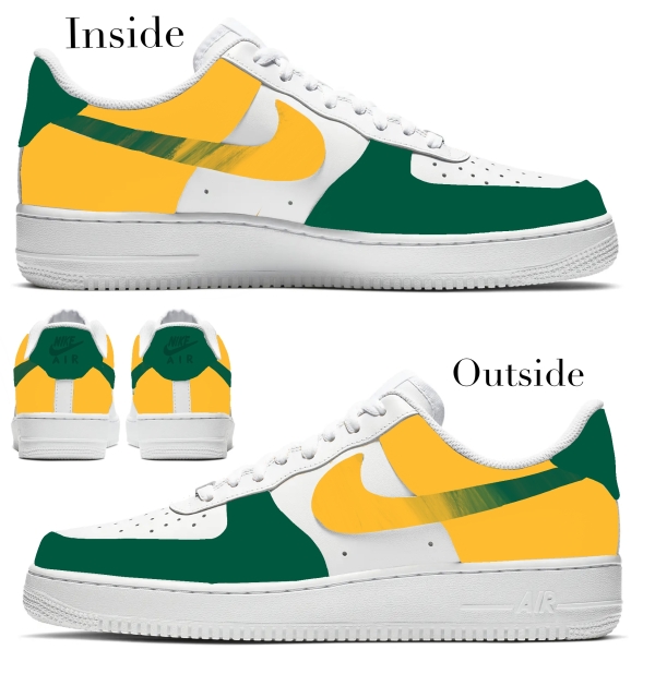 Oakland Baseball Team Nike Air Force 1 ‘07 Unisex Adult (Low/Mid/Hitop) m - Image 2
