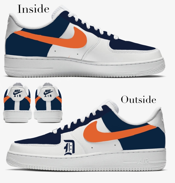 Detroit Baseball Team Nike Air Force 1 ‘07 Unisex Adult (Low/Mid/Hitop) - Image 2
