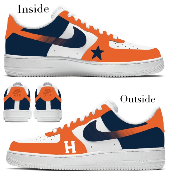 Houston Baseball Team Nike Air Force 1 ‘07 Unisex Adult (Low/Mid/Hitop) - Image 2