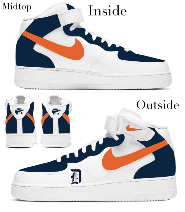 Detroit Baseball Team Nike Air Force 1 ‘07 Unisex Adult (Low/Mid/Hitop) - Image 3
