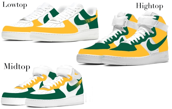 Oakland Baseball Team Nike Air Force 1 ‘07 Unisex Adult (Low/Mid/Hitop) m
