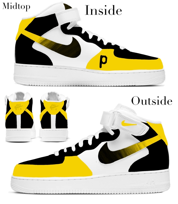 Pittsburgh Baseball Team Nike Air Force 1 ‘07 Unisex Adult (Low/Mid/Hitop) - Image 3