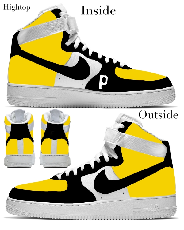 Pittsburgh Baseball Team Nike Air Force 1 ‘07 Unisex Adult (Low/Mid/Hitop) - Image 4