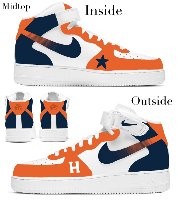Houston Baseball Team Nike Air Force 1 ‘07 Unisex Adult (Low/Mid/Hitop) - Image 3