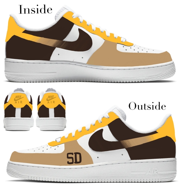 San Diego Baseball Team Nike Air Force 1 '07 Unisex Adult (Low/Mid/Hitop) - Image 2
